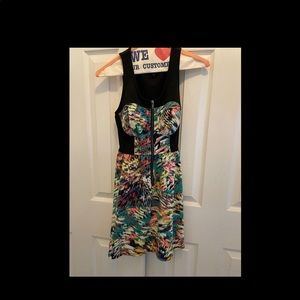 Material girl fit and flare multicolor dress XS